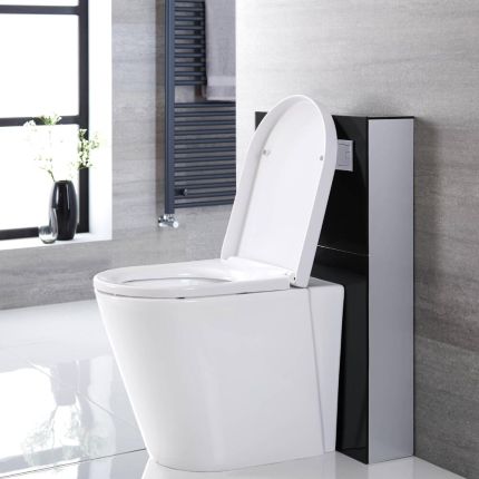 Milano Arca - Black 500mm Back to Wall WC Unit (Excluding Pan)