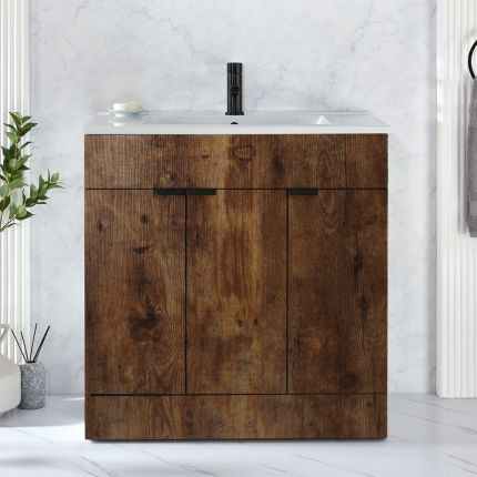 Milano Lurus - 810mm Modern Vanity Unit with Basin - Choice of Finish and Handles