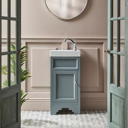 Milano Thornton - 400mm Traditional Cloakroom Vanity Unit with Basin - Choice of Finish and Handles