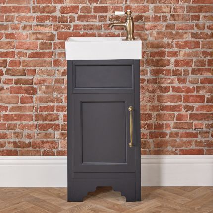 Milano Thornton - 400mm Traditional Cloakroom Vanity Unit with Basin - Choice of Finish and Handles