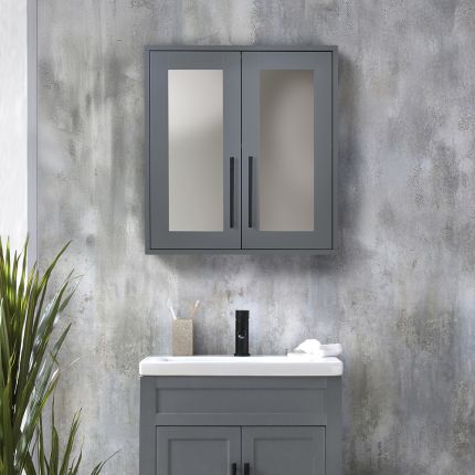 Milano Aston - Traditional Mirrored Cabinet - 600mm x 650mm - Choice of Finish and Handles