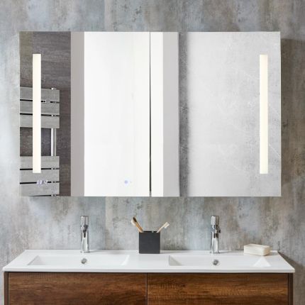Milano Ossa - Modern LED Anti-Fog LED Mirrored Cabinet - 1200mm x 750mm