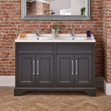 Milano Thornton - 1210mm Traditional Vanity Unit with Double Basin - Choice of Finish and Handles