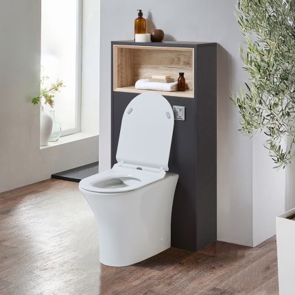 Milano Bexley - 600mm WC Unit with Marbury Back to Wall Toilet - Choice of Finish and LED Light