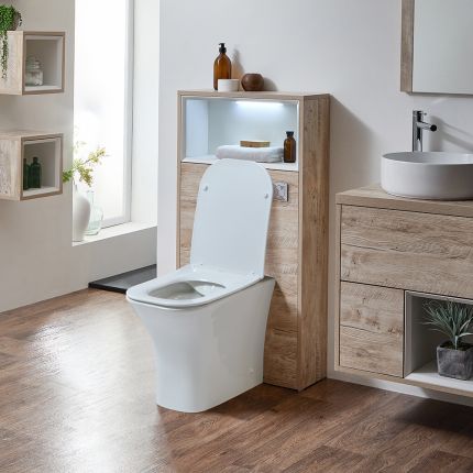 Milano Bexley - 600mm WC Unit with Avenham Back to Wall Toilet - Choice of Finish and LED Light