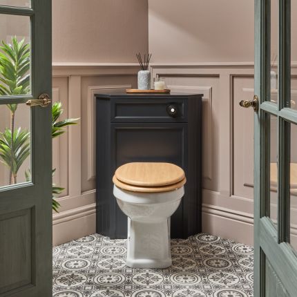 Milano Thornton - Traditional Corner WC Unit with Richmond Back to Wall Toilet - Choice of Finish and Seat