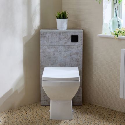 Milano Lurus - Modern Corner WC Unit with Dalton Back to Wall Toilet - Choice of Finish