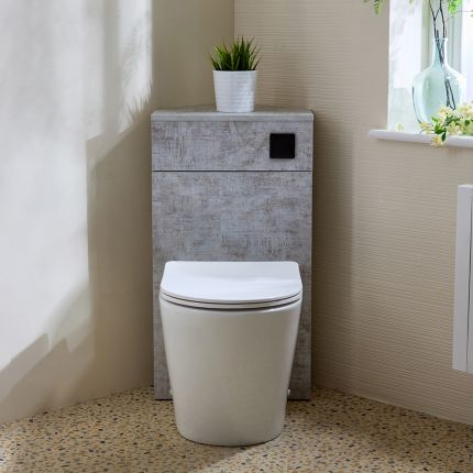 Milano Lurus - Modern Corner WC Unit with Colby Back to Wall Toilet - Choice of Finish