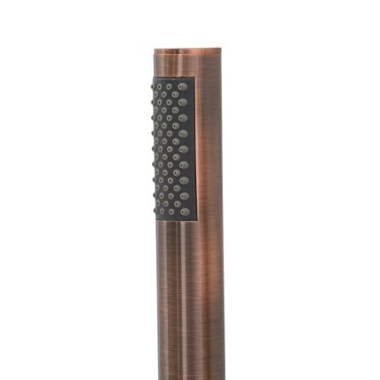 Milano Amara - Modern Round Hand Shower with Wall Bracket and Integrated Outlet Elbow - Aged Bronze