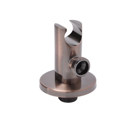 Milano Amara - Modern Round Integrated Outlet Elbow and Bracket for Hand Showers - Aged Bronze