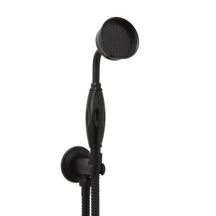 Milano Elizabeth - Traditional Hand Shower with Wall Bracket and Integrated Outlet Elbow - Black
