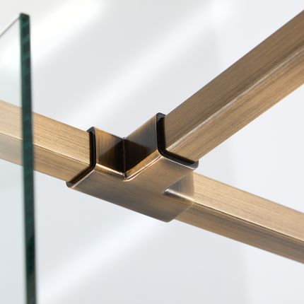 Milano Monet - Modern Square Shower Support Arm T Piece – Brushed Gold