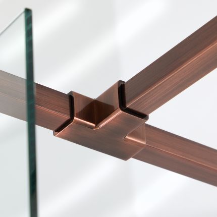 Milano Eris - Modern Square Shower Support Arm T Piece – Copper