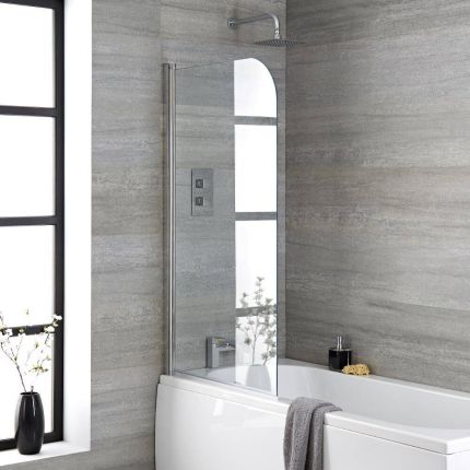 Milano - Curved Top Bath Shower Screen - Choice of Finish