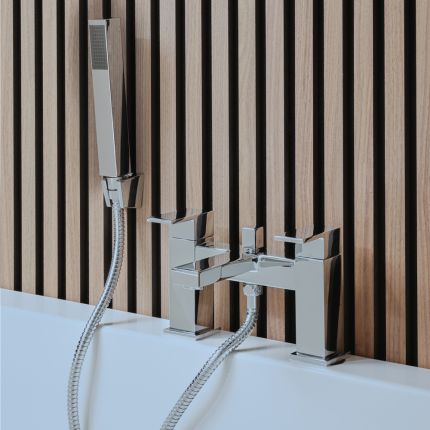 Milano - Modern Deck Mounted Bath Shower Mixer Tap - Choice of Finish