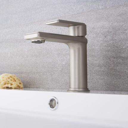 Milano Ashurst - Modern Mono Basin Mixer Tap - Brushed Nickel