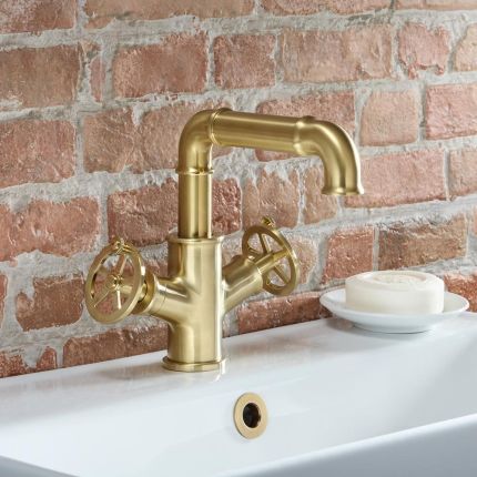 Milano Zandra - Industrial Style Two Handle Mono Basin Mixer Tap - Choice of Finish