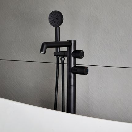 Milano Lune - Modern Thermostatic Freestanding Bath Shower Mixer Tap - Choice of Finish