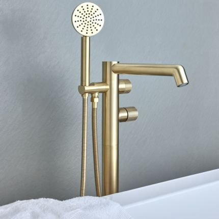 Milano Lune - Modern Thermostatic Freestanding Bath Shower Mixer Tap - Choice of Finish