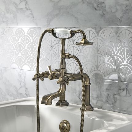 Milano Earlham - Art Deco Deck Mounted Bath Shower Mixer Tap - Choice of Finish
