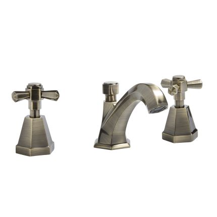 Milano Earlham - Art Deco 3 Tap-Hole Basin Mixer Tap - Choice of Finish