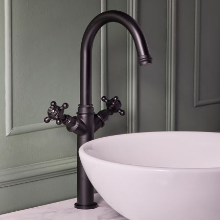 Milano Elizabeth - Traditional Crosshead High Rise Mono Basin Mixer Tap - Choice of Finish
