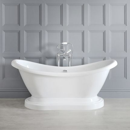 Milano Towneley - Traditional Bathroom Suite with Freestanding Bath, Close Coupled Toilet and Pedestal Basin