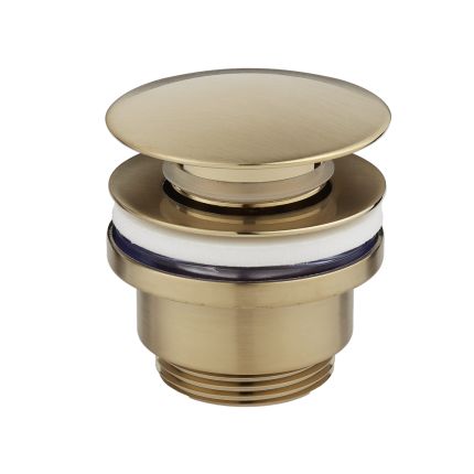 Milano - Universal Round Push Button Basin Waste - Brushed Brass