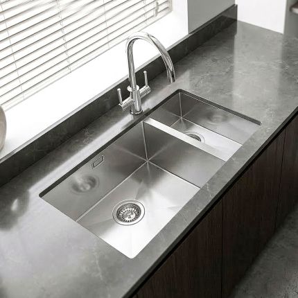 Harlyn Carbis - 1.5 Bowl Stainless Steel Kitchen Sink - 800mm - Choice of Hand