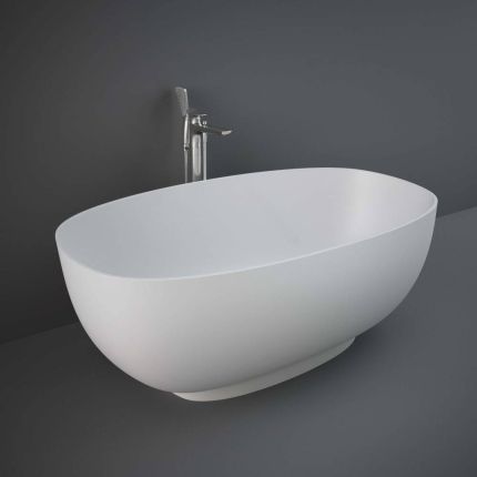 RAK Cloud - White Modern Double-Ended Freestanding Bath - 1400mm x 753mm