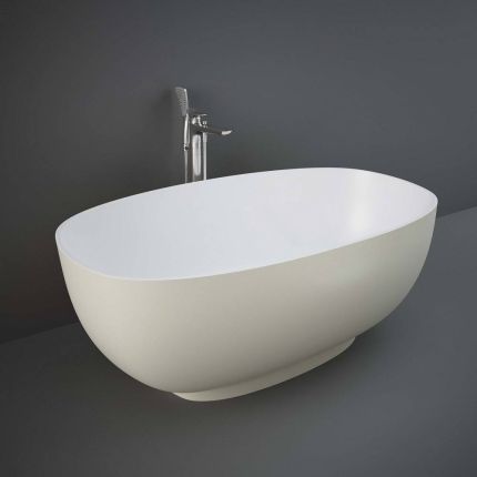 RAK Cloud - Greige Modern Double-Ended Freestanding Bath - 1400mm x 753mm