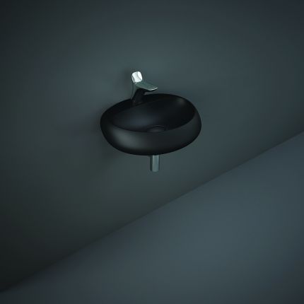 RAK Cloud - Matt Black Modern Wall Hung Basin - 550mm x 425mm (1 Tap-Hole)