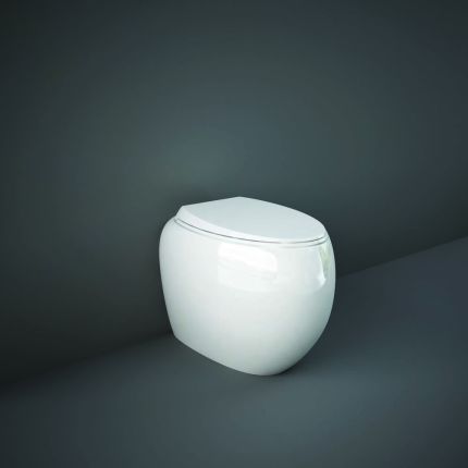 RAK Cloud - Gloss White Modern Rimless Back to Wall Toilet with Soft Close Seat