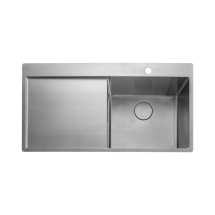 Rangemaster Cosmo - Single Bowl Stainless Steel Kitchen Sink - 960mm x 500mm - Choice of Hand