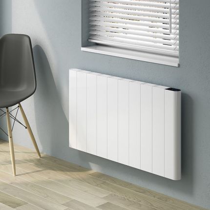 Reina Maia - Aluminium Electric Horizontal Designer Radiator - Single Panel - White