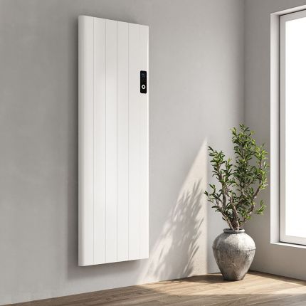 Reina Maia - Aluminium Electric Vertical Designer Radiator - Single Panel - White