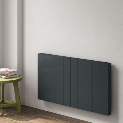 Reina Nika - Aluminium Electric Horizontal Designer Radiator - Single Panel - Anthracite