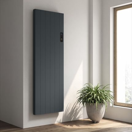 Reina Nika - Aluminium Electric Vertical Designer Radiator - Single Panel - Anthracite