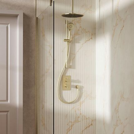 Crosswater MPRO - Design Thermostatic Shower Set 4 with Fixed Head & Handset - Choice of Finish and Outlet