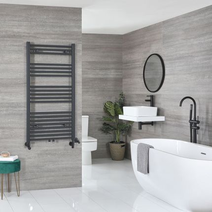Milano Neva Dual Fuel - Anthracite Heated Towel Rail - Choice of Size