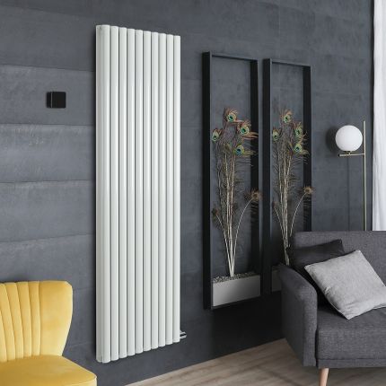 ECOSO Aruba Ardus - White Dry Heat 3000W Vertical Electric Designer Radiator - 1784mm x 590mm (Double Panel) - Choice of Wi-Fi Thermostat