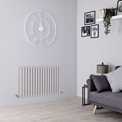 Milano Aruba - Light Grey Horizontal Designer Radiator - 635mm x 1000mm (Double Panel)