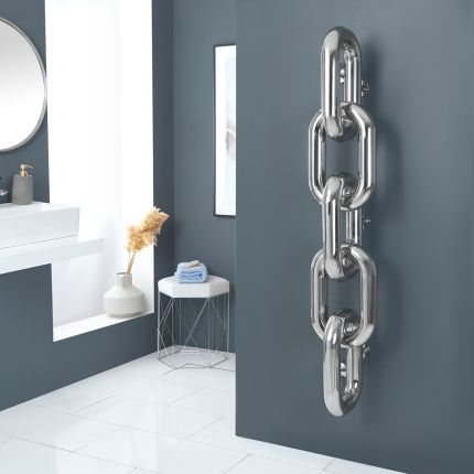 Milano Link - Chrome Designer Radiator - 1300mm x 240mm