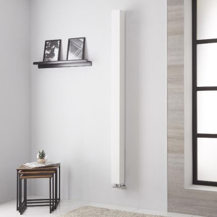 Lazzarini Way One Tube - Mineral White Vertical Designer Radiator - 1800mm x 100mm