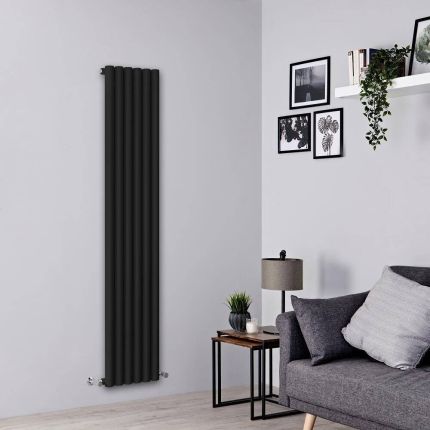 Milano Java - Black Vertical Designer Radiator - 1600mm x 354mm (Single Panel)