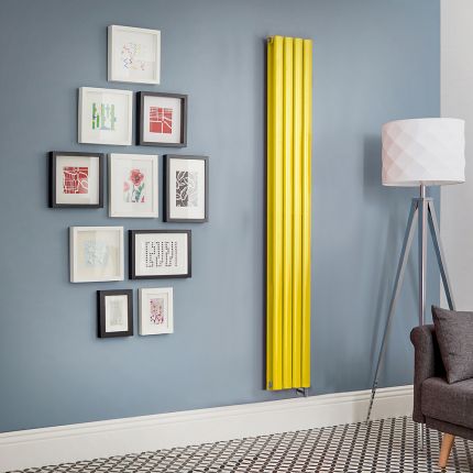 Milano x ECOSO Aruba - Electric Dandelion Yellow Vertical Designer Radiator - Choice of Size and Wi-Fi Thermostat