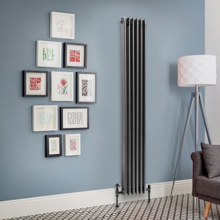 Milano Windsor - Pewter 1800mm Vertical Traditional Triple Column Radiator - Choice of Size