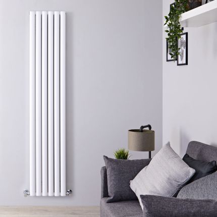 Milano Aruba Ayre - 1800mm White Vertical Aluminium Designer Radiator - Choice of Size