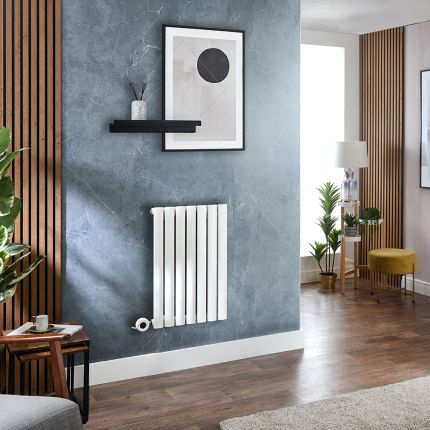 Milano x ECOSO Aruba Electric - White Horizontal Designer Radiator - 635mm x 1000mm (Single Panel) - with Wi-Fi Thermostatic Heating Element