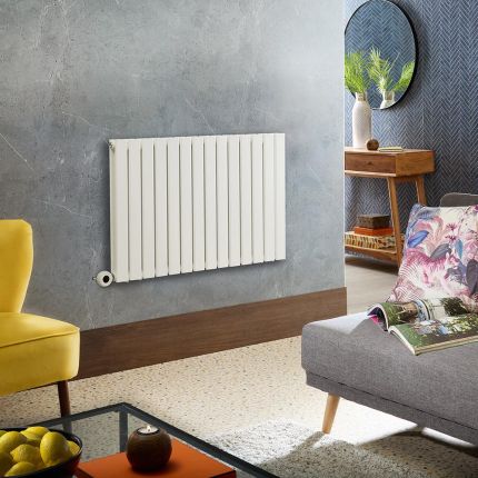 Milano Alpha - Electric Horizontal Designer Radiator - 635mm Tall - Choice of Size, Finish and Wi-Fi Thermostat - Plug-In and Hardwired Options